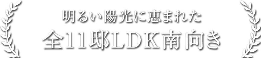 明るい陽光に恵まれた全11邸LDK南向き